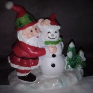 Jolly Santa and Snowman Holiday Decor
